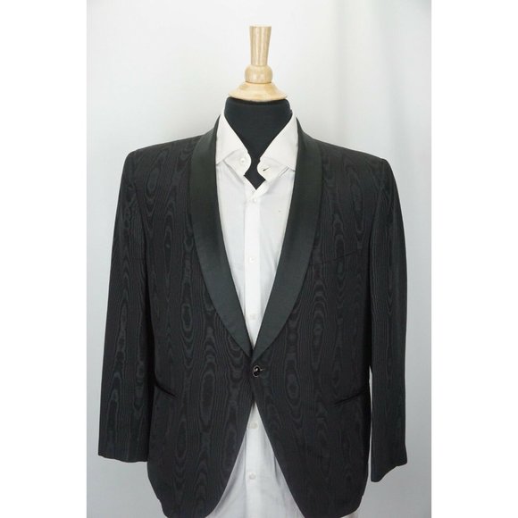 Saks Fifth Avenue Black Psychadelic Wood Grain tux